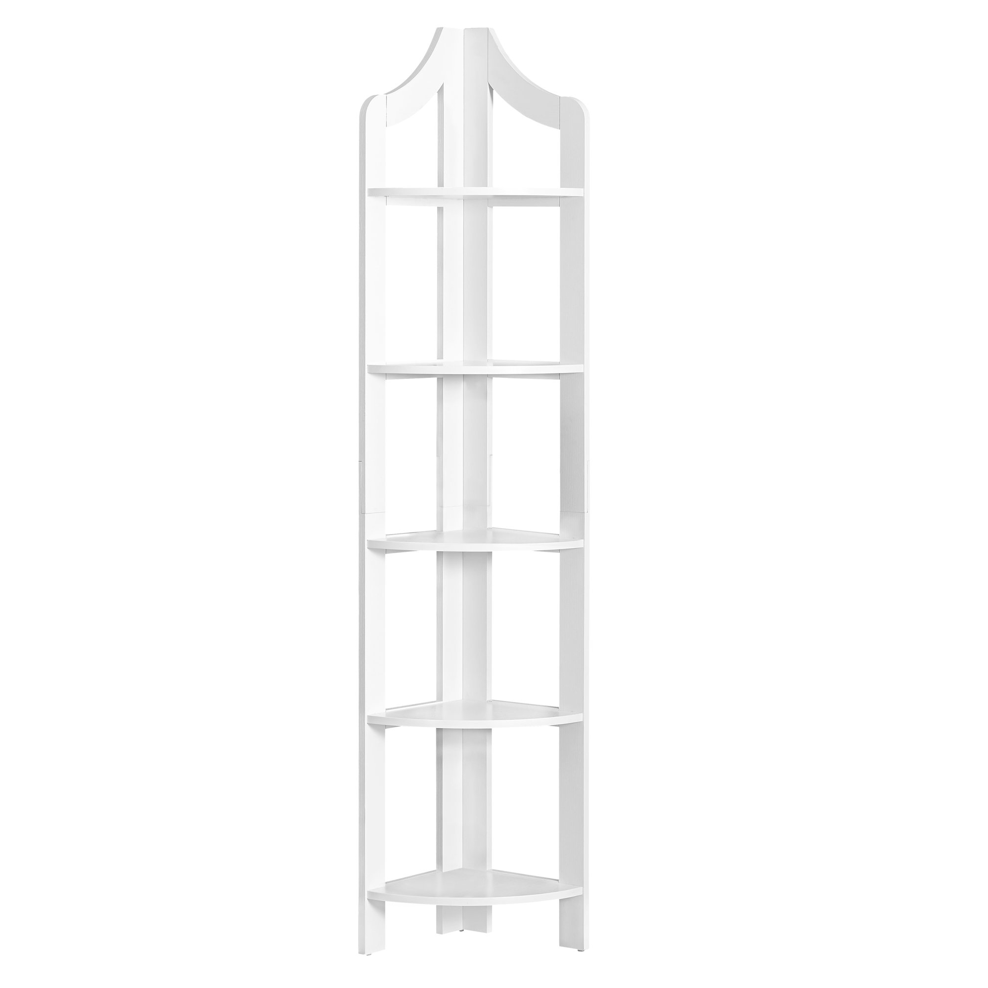 CORNER BOOKCASE ETAGERE - 72"H / WHITE CORNER