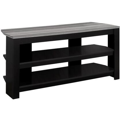 TV STAND - 42"L / BLACK / GREY TOP CORNER