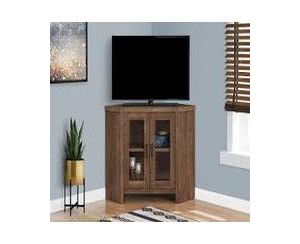 TV STAND - 42"L / BROWN RECLAIMED WOOD-LOOK CORNER