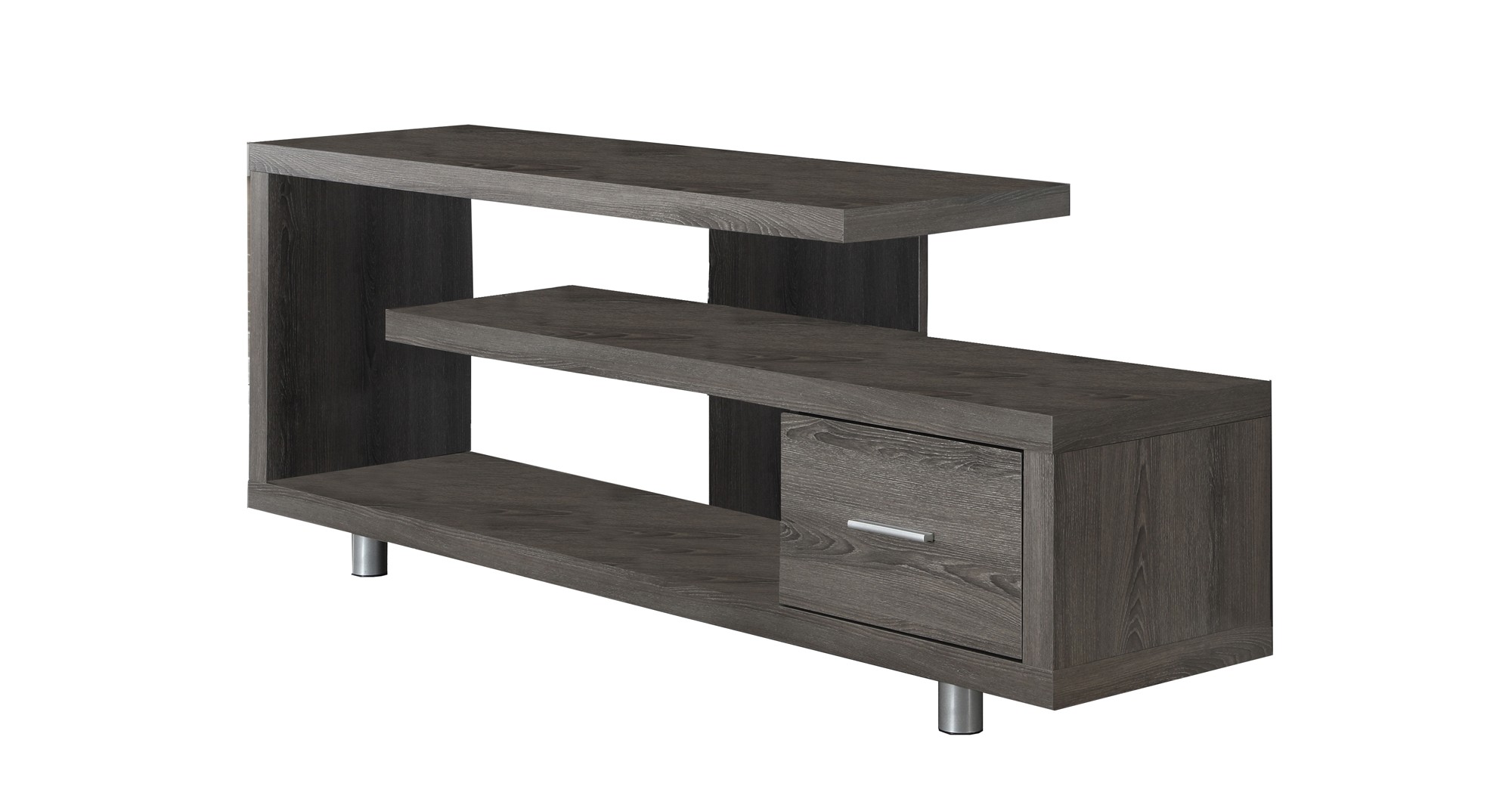 TV STAND - 60"L / DARK TAUPE WITH 1 DRAWER