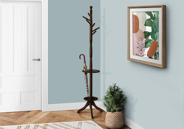 COAT RACK - 71"H / DARK CHERRY WITH AN UMBRELLA HOLDER