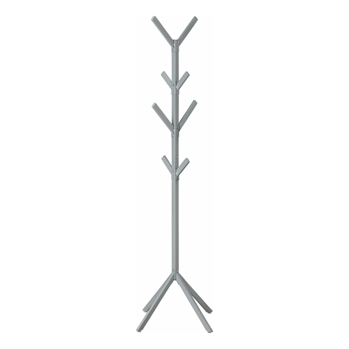 Coat Rack - 70"H, Silver Metal