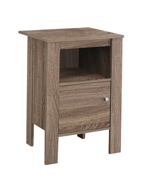 ACCENT TABLE - DARK TAUPE NIGHT STAND WITH STORAGE