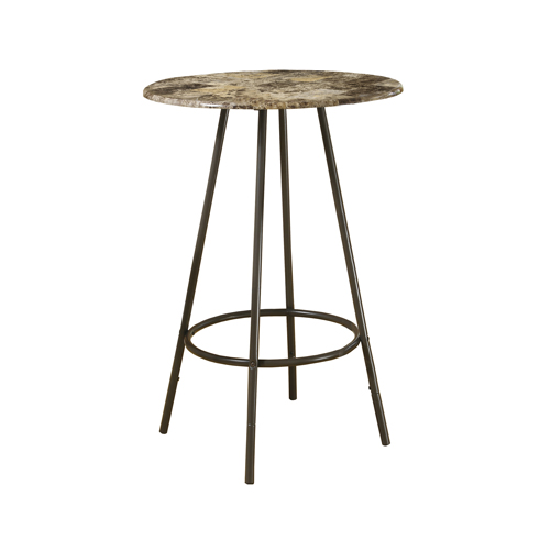 HOME BAR - 30"DIA / CAPPUCCINO MARBLE / COFFEE METAL