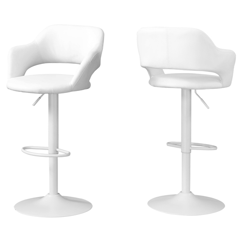 BARSTOOL - WHITE / WHITE METAL HYDRAULIC LIFT