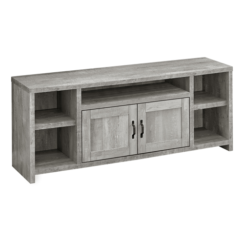 TV STAND - 60"L / GREY RECLAIMED WOOD-LOOK"