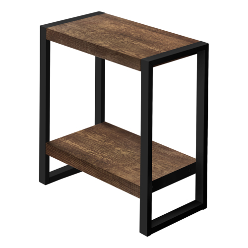 ACCENT TABLE in BROWN RECLAIMED WOOD-LOOK / BLACK METAL