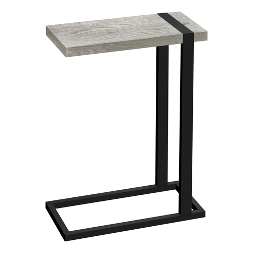 ACCENT TABLE - GREY RECLAIMED WOOD-LOOK / BLACK METAL