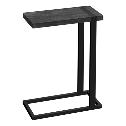 ACCENT TABLE - BLACK RECLAIMED WOOD-LOOK / BLACK METAL "