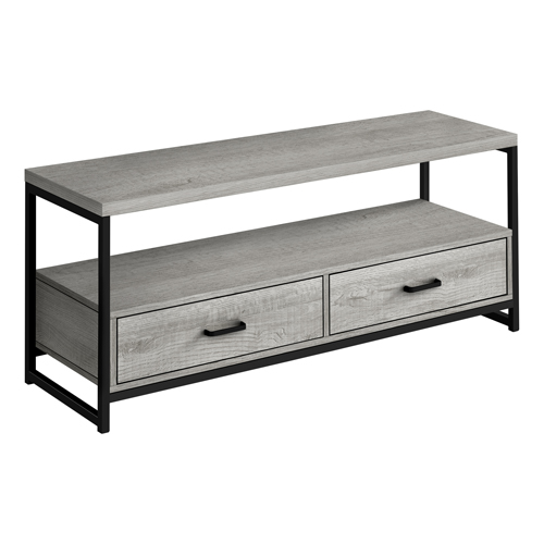 Tv Stand - 48"L, Grey In Black Metal