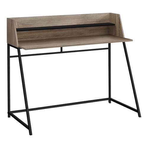 COMPUTER DESK - 48"L / DARK TAUPE / BLACK METAL