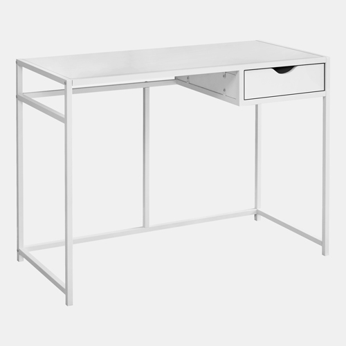 COMPUTER DESK - 42"L / WHITE / WHITE METAL"