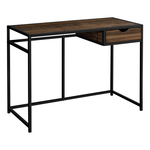 COMPUTER DESK - 42"L / BROWN RECLAIMED / BLACK METAL"