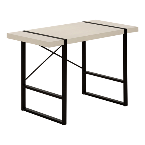 COMPUTER DESK - 48"L / MODERN TAUPE / BLACK METAL"