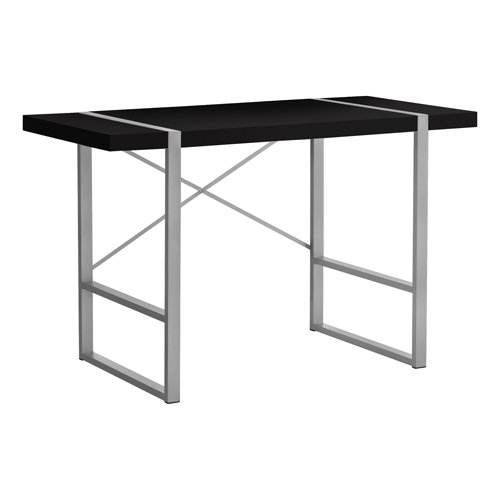 COMPUTER DESK - 48"L / BLACK / SILVER METAL"