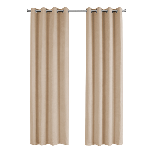 CURTAIN PANEL - 2PCS / 54"W X 95"H BEIGE ROOM DARKENING