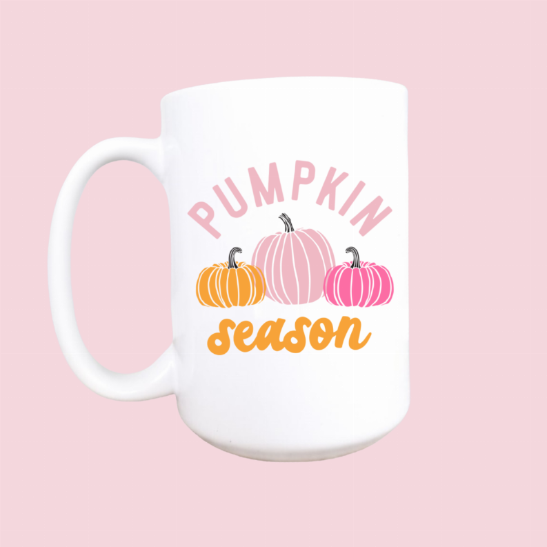 Pumpkin season ceramic coffee mug