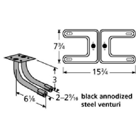 Stainless steel burner for Broil-Mate, Sterling brand gas grills