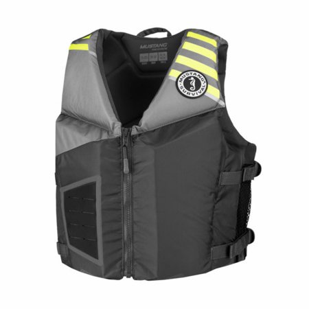 Rev Young Adult Foam Vest Young Adult Gray-Lt Gray-Fluorescent Yellow Gre