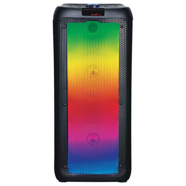 Naxa NDS-8501 Sound Pro Dual 8-Inch 4,000-Watt Portable Bluetooth Blaze Speakers with Full-Glow Disco Lights and Microphone