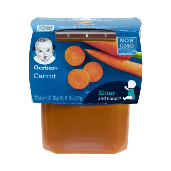 2nd Foods Baby Food, Carrot, 4 oz Cup, 2/Pack, 8 Packs/Box, Delivered in 1-4 Business Days