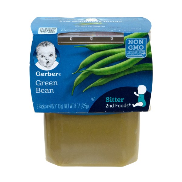2nd Foods Baby Food, Green Bean, 4 oz Cup, 2/Pack, 8 Packs/Box, Delivered in 1-4 Business Days