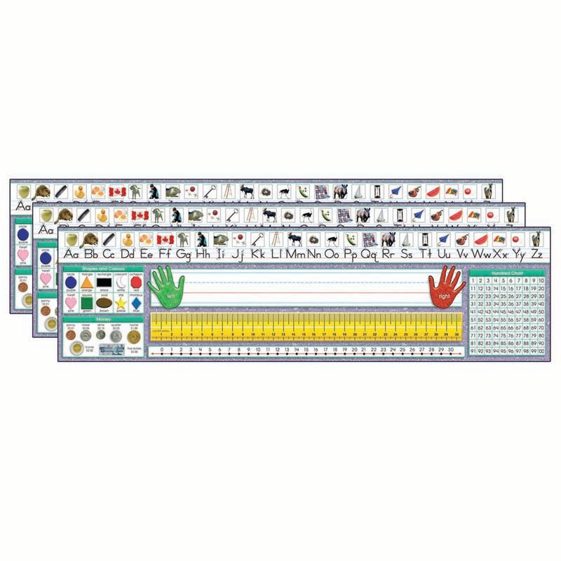 Canadian Traditional Manuscript Desk Plates, 36 Per Pack, 3 Packs