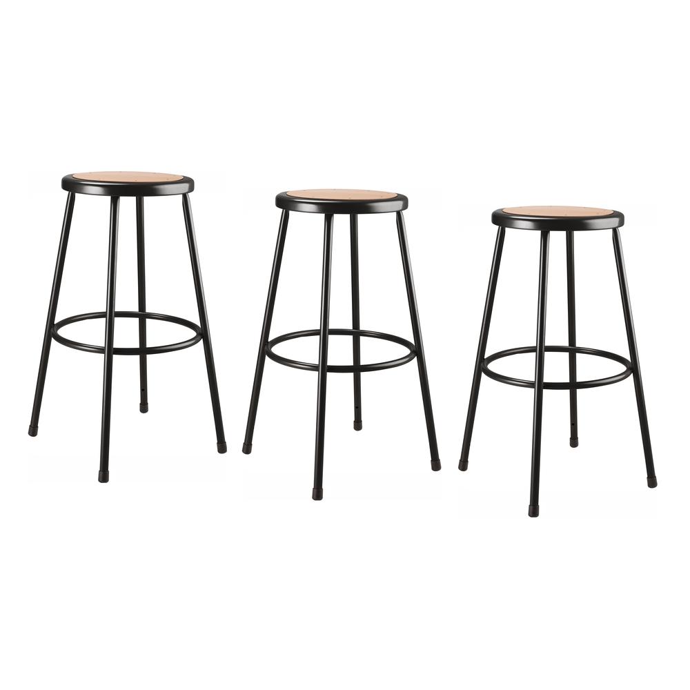 (3 Pack) NPS 30" Heavy Duty Steel Stool, Black