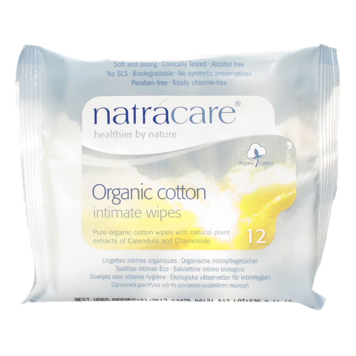 Natracare Intimate Cotton Wipes (12x12 CT)