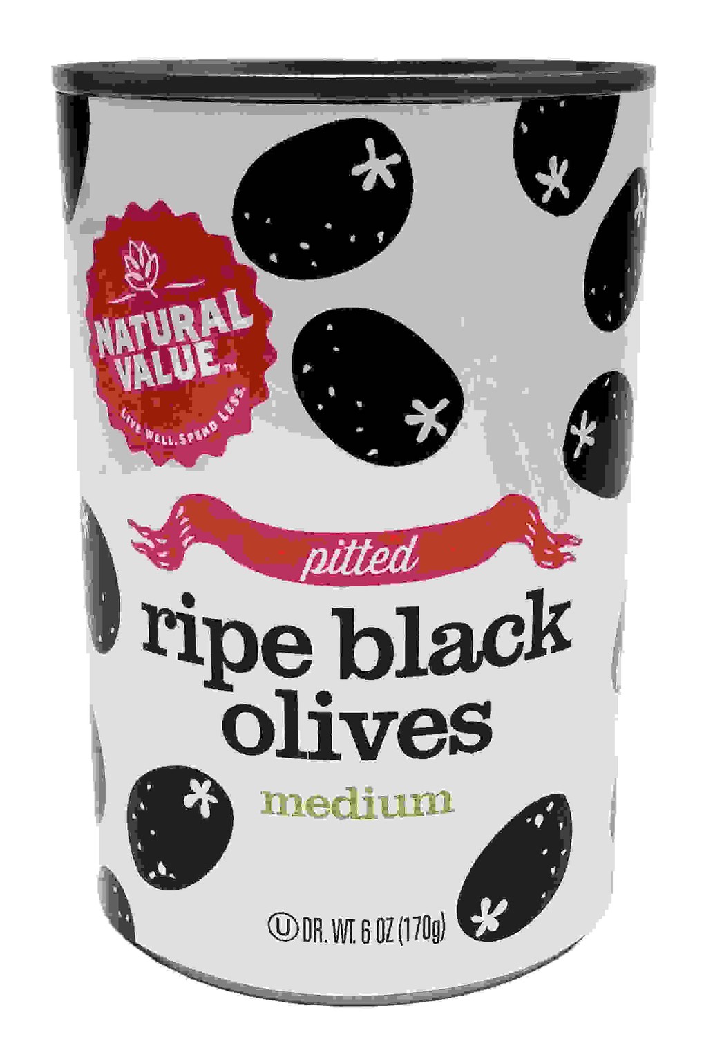 Natural Value Med Pittd Black Olives (24x6OZ )