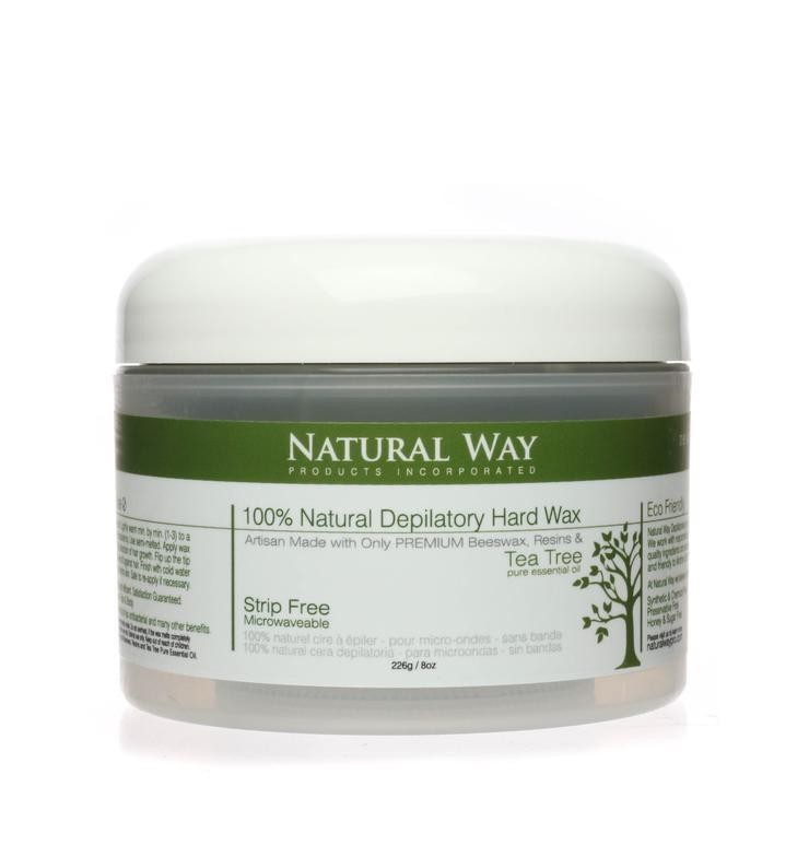 Natural Way Hard Wax: Face & Body Waxing Microwaveable - 8ozTea Tree Formula