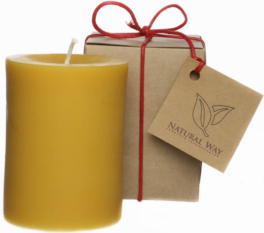 Pure Beeswax Candle - 4"x3"75 hours