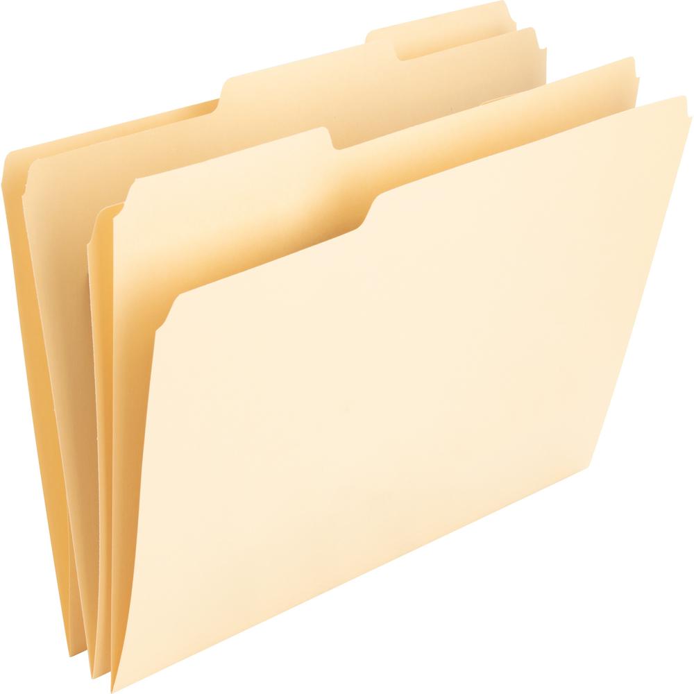 Nature Saver 1/3 Tab Cut Letter Recycled Top Tab File Folder - 8 1/2" x 11" - 3/4" Expansion - Top Tab Location - Assorted Posit