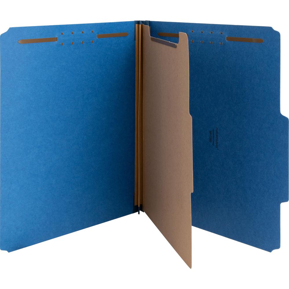 Nature Saver Letter Recycled Classification Folder - 8 1/2" x 11" - 2" Fastener Capacity for Folder - Top Tab Location - 1 Divid