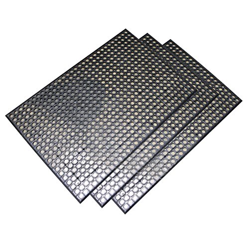 2 x 3 Foot Industrial Rubber Floor Mat - Set of 3