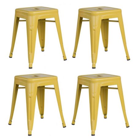 Loft Gold 18 Inch Metal Bar Stool - 4 Piece