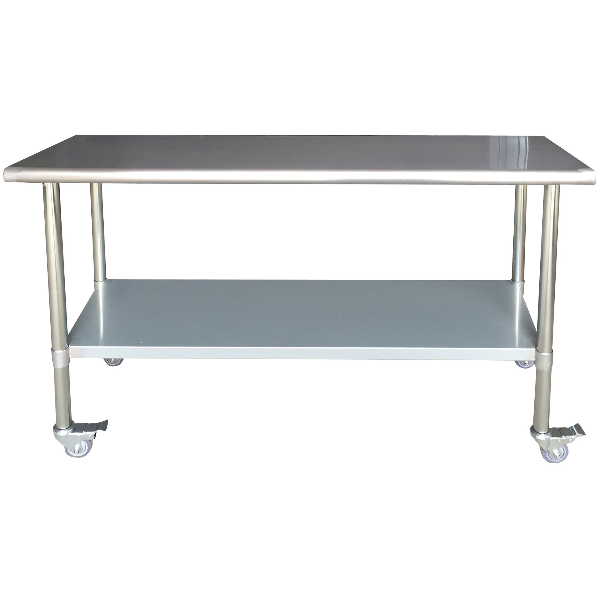 Stainless Steel Work Table with Casters 24 x 72 Inches