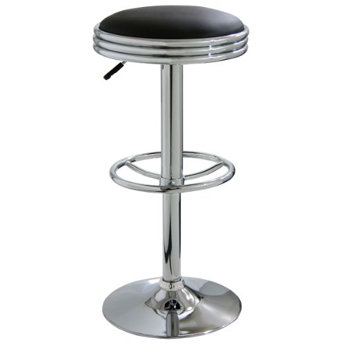 AmeriHome Soda Fountain Style Bar Stool - Black