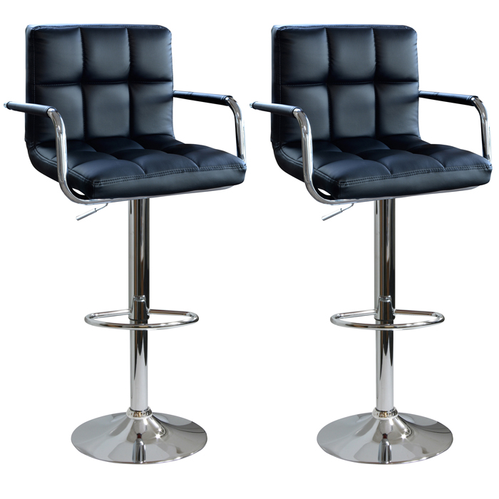 AmeriHome Modern Padded Bar Stool, Set of 2