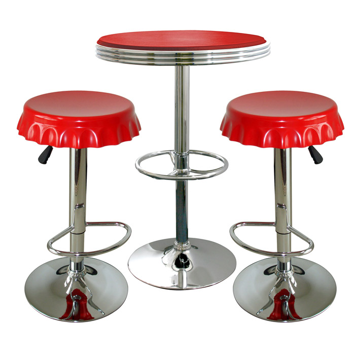 Retro Red Soda Cap Bistro Set - 3 Piece Set