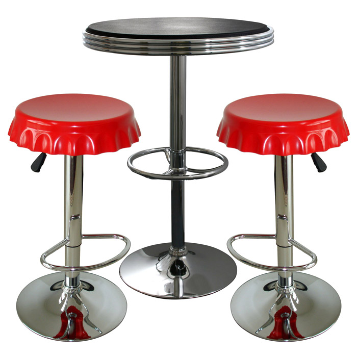 Retro Contrast Soda Cap Bistro Set - 3 Piece Set