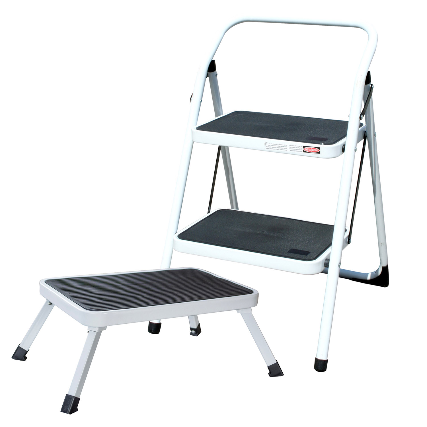 2-Step Utility Stool With 1-Step Folding Platform Stool Set