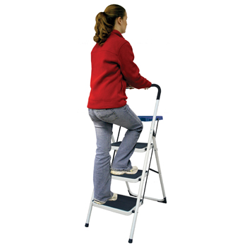 AmeriHome Three Step Utility Stool With Utility Tray