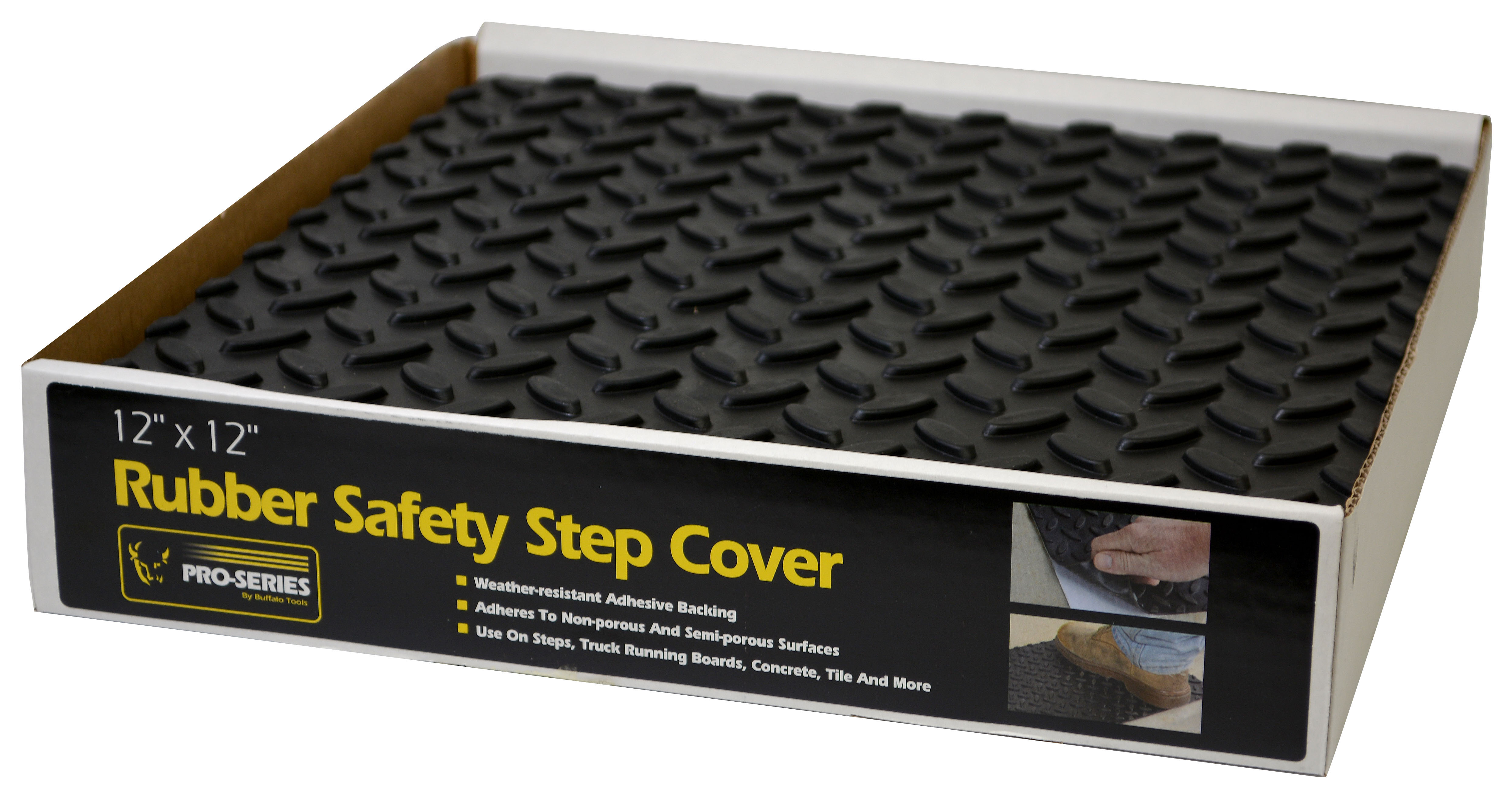 Adhesive Rubber Step Cover - 12 x 12 in