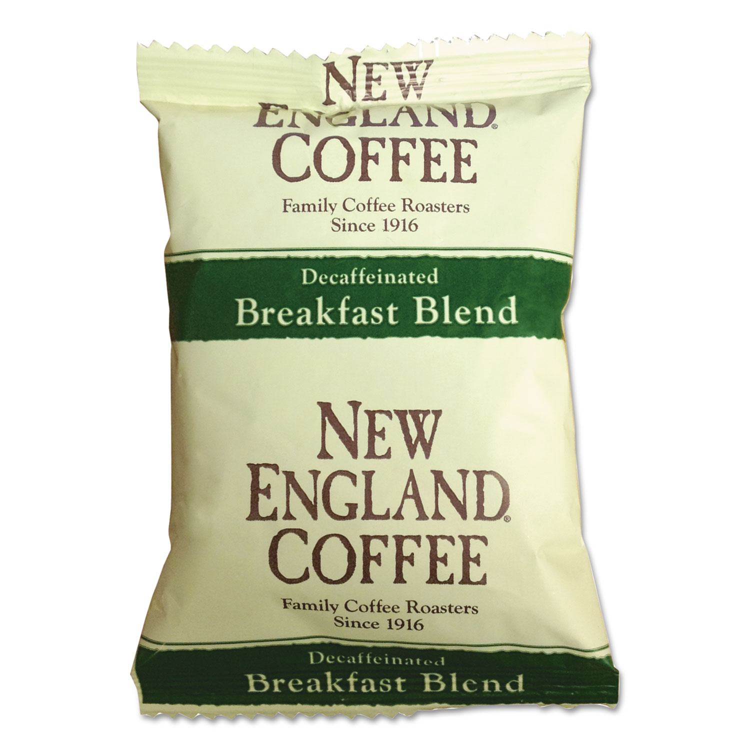 New England Coffee Portion Pack Decaf Breakfast Blend Coffee - Light/Medium - 2.5 oz Per Pack - 24 / Carton