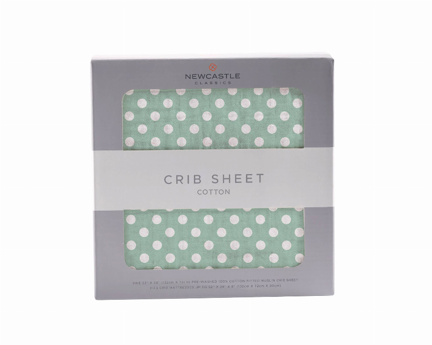 Crib Sheet Jade Polka Dot