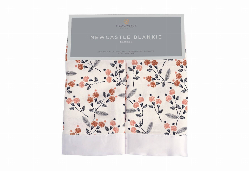 Dahlia Floral Bamboo Muslin Security Baby Blankie