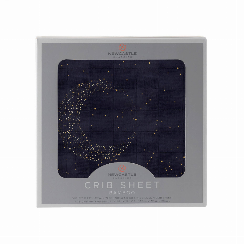 Midnight Moon Bamboo Crib Sheet