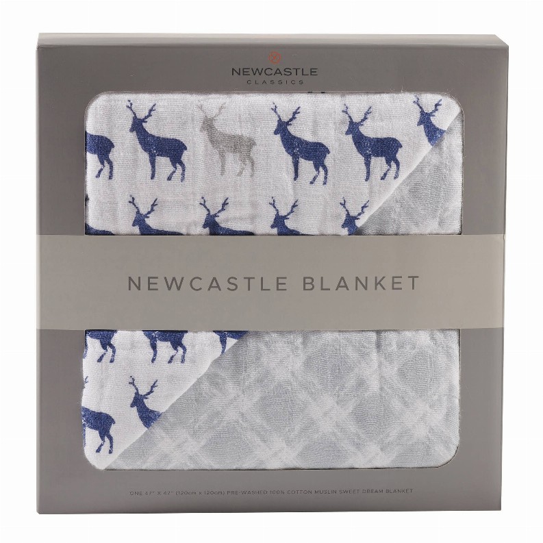 Newcastle Blanket Blue/Deer & Glacier Grey Plaid 