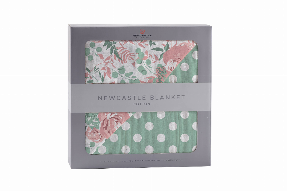 Newcastle Blanket Desert Rose & Jade Polka Dot 